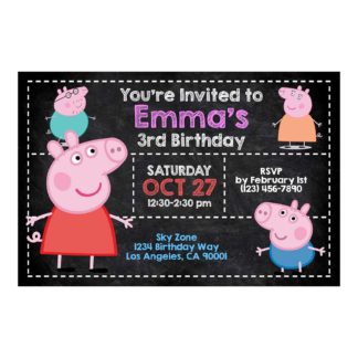 Personalized Peppa Pig Birthday Invitations Printable