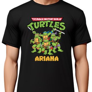 personalized ninja turtles t shirt black