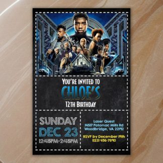 Personalized Black Panther Birthday Invitations Printable