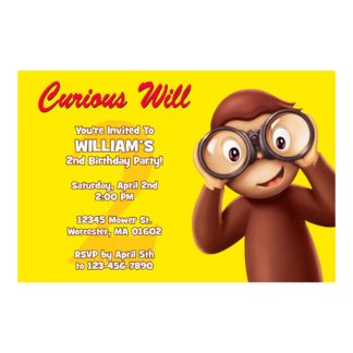 Personalized Curious George Birthday Invitations Printable