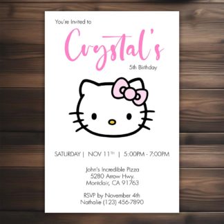 Personalized Hello Kitty Birthday Invitations- Printable