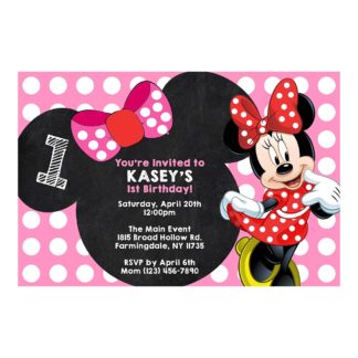 Personalized Minnie Mouse Birthday Invitations- Printable