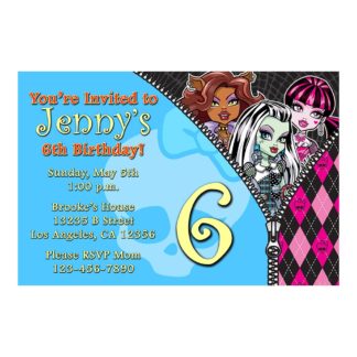 Personalized Monster High Birthday Invitations Printable