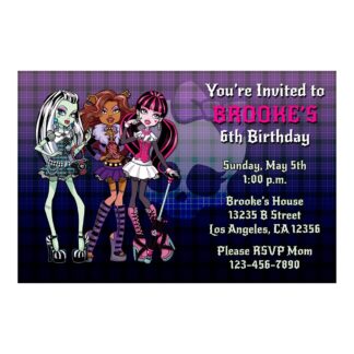 Personalized Monster High Birthday Invitations Printable