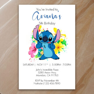 Personalized stitch Birthday Invitations Printable