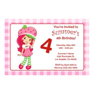 Personalized Strawberry Shortcake Birthday Invitations Printable