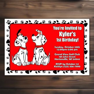 Personalized 101 Dalmatians Birthday Invitations Printable