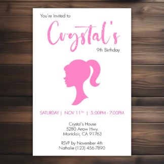 Personalized Barbie Birthday Invitations Printable
