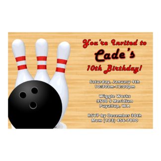 Personalized Bowling Party Birthday Invitations Printable