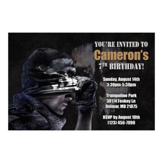 Personalized Call of Duty Birthday Invitations Printable