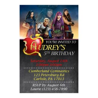 Personalized Descendants Birthday Invitations Printable