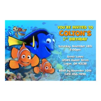Personalized Finding Nemo Birthday Party Invitations Printable