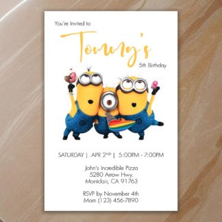 Personalized Minions Despicable Me Birthday Invitations Printable