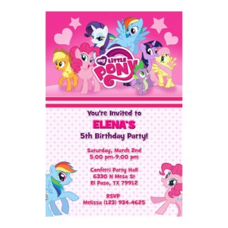 Personalized My Little Pony Birthday Invitations Printable