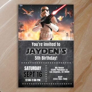 Personalized Star Wars Storm Trooper Birthday Invitations Printable