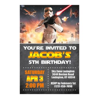 Personalized Star Wars Storm Trooper Birthday Invitations Printable
