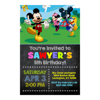 Personalized Mickey Mouse Clubhouse Birthday Invitations- Printable
