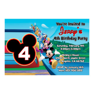 Personalized Mickey Mouse Clubhouse Birthday Invitations- Printable