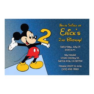 Personalized Mickey Mouse Birthday Invitations- Printable