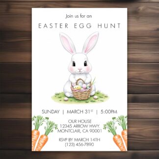 Personalized Easter Egg Hunt Bunny Invitations Printable