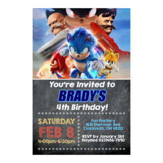 Personalized Sonic Birthday Invitations Printable
