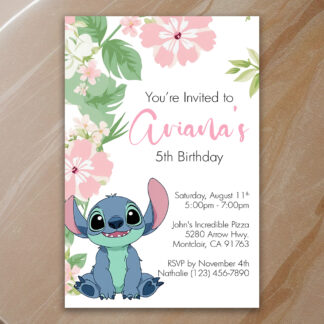 Personalized stitch Birthday Invitations Printable