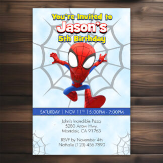 Personalized Spiderman Birthday Invitations Printable