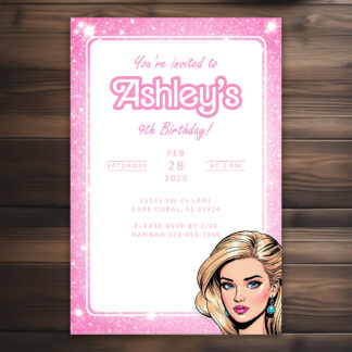 Personalized Barbie Birthday Invitations Printable