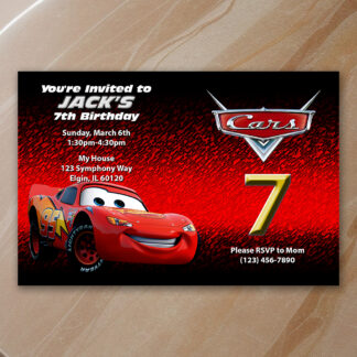 Personalized Lightning Mcqueen Birthday Invitations- Printable