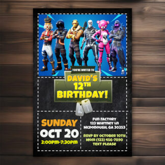 Personalized Fortnite Birthday Invitations Printable