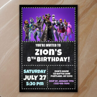 Personalized Fortnite Birthday Invitations Printable