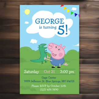 Personalized George Pig - Peppa Pig Birthday Invitations Printable