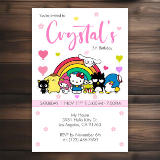 Personalized Hello Kitty Birthday Invitations- Printable