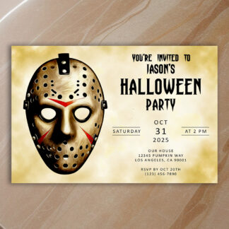 Personalized Halloween Birthday Invitations Jason Printable
