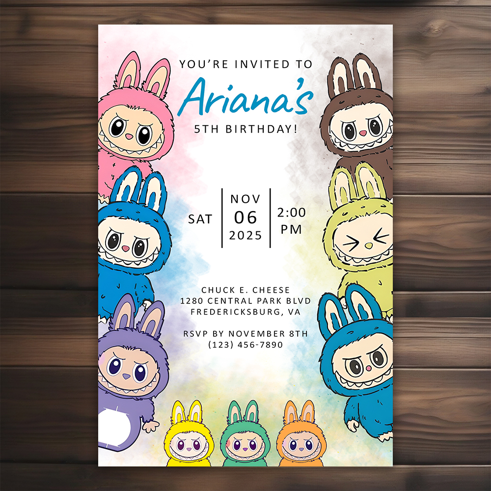 Labubu Invites Labubu Invitations - General Prints - Custom Birthday Invitations ...