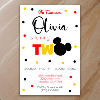 Personalized Oh Twodles Birthday Invitations- Printable