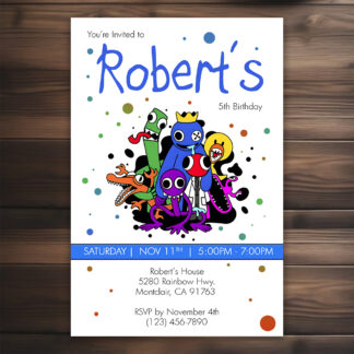 Personalized Rainbow Friends Birthday Invitations Printable