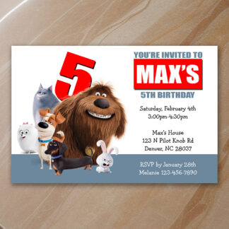 Personalized secret life of pets Birthday Invitations Printable