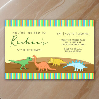 Personalized Dinosaur Birthday Invitations Printable
