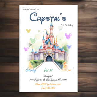 Personalized Disneyland Birthday Invitations Printable