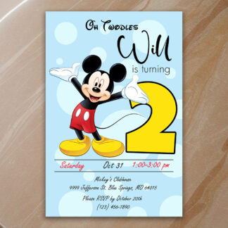 Personalized Mickey Mouse Birthday Invitations- Printable