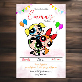Personalized Power Puff Girls Birthday Invitations Printable