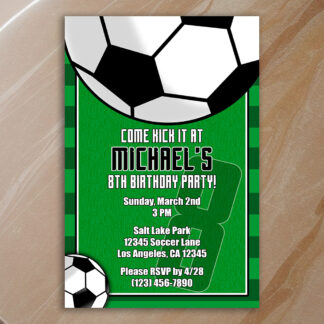 Personalized soccer Birthday Invitations Printable