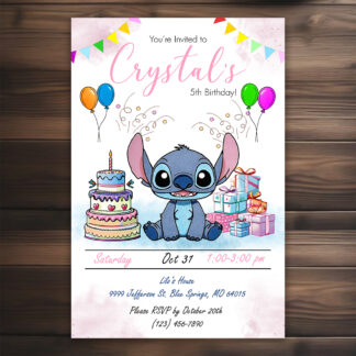 Personalized stitch Birthday Invitations Printable